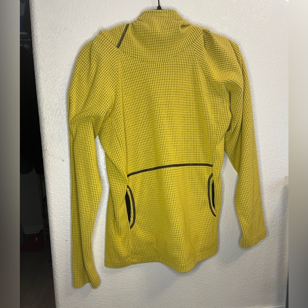 Melanzana yellow micro grid hoodie women’s medium